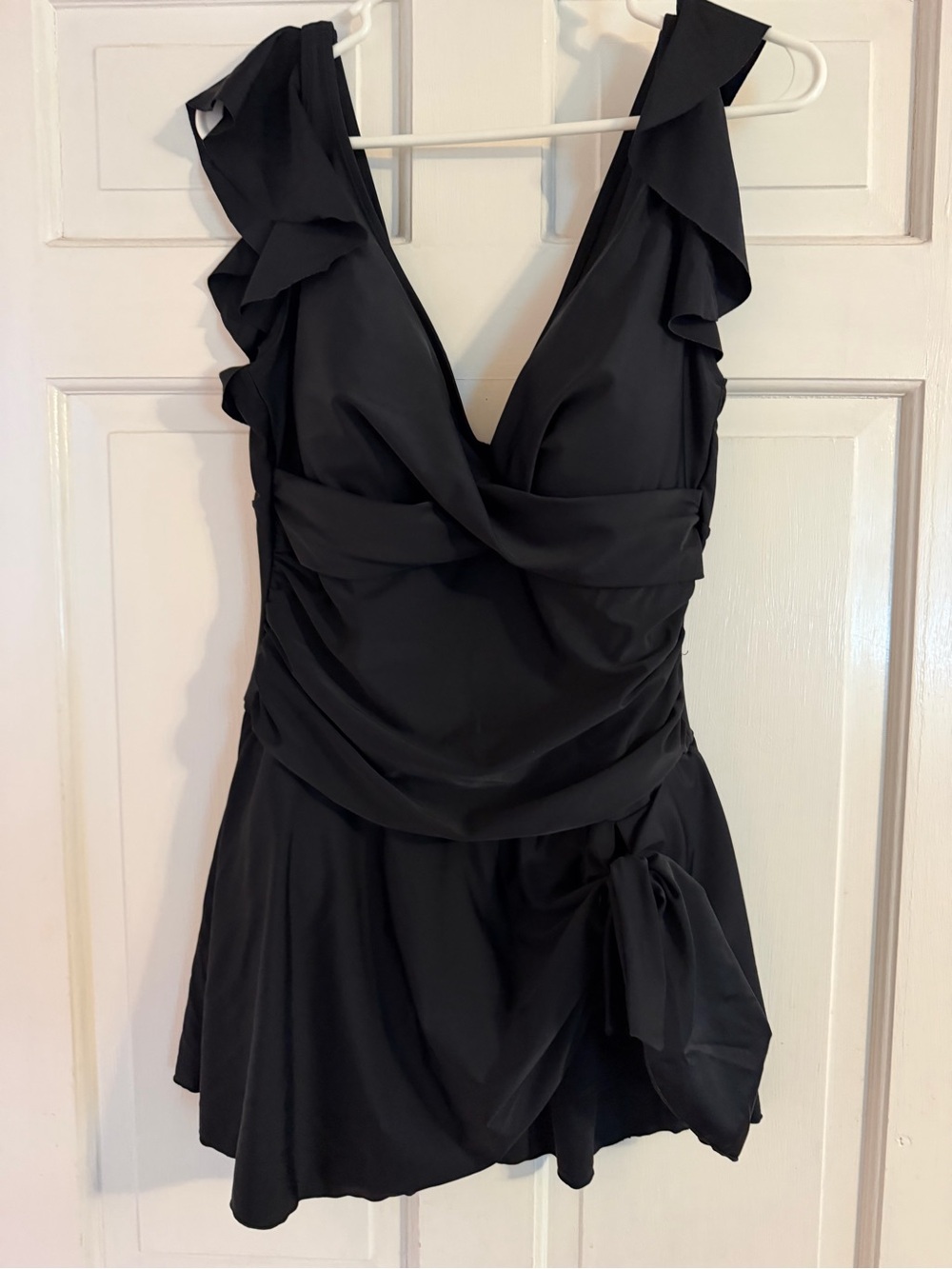 Black Ruffle One-Piece Swimdress size large